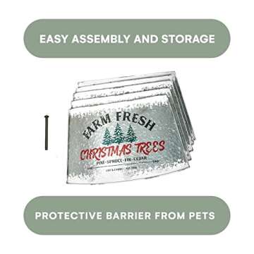 Galvanized Christmas Tree Collar - Adjustable Metal Skirt for Large to Small Trees - Distressed White, Standard Size - Christmas Decor