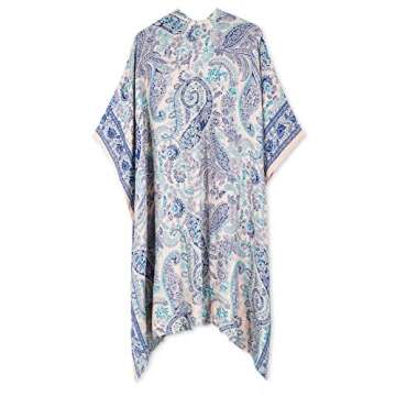 Moss Rose Women's Beach Cover up Swimsuit Kimono Cardigan with Bohemian Floral Print