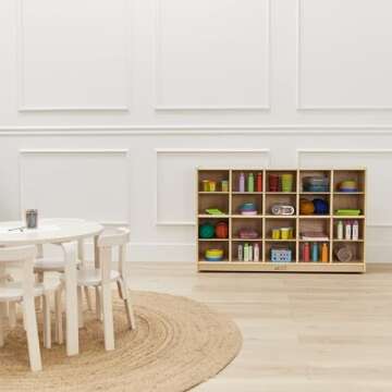 ECR4Kids 20 Cubby Mobile Tray Storage Cabinet for Kids' Organization