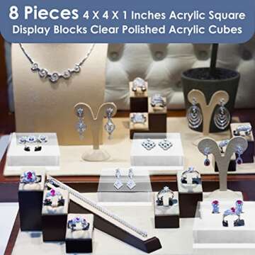 Remerry Acrylic Display Blocks - Stylish & Versatile 8-Pack