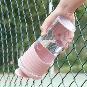 Kuoleopa Shaker Bottle - 24 oz Protein Mixer with Whisk Ball, Portable Pre Workout Drink Shaker Cup, Pink