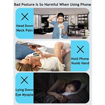 JUSDIQIR Adjustable Cell Phone Stand - Foldable Phone Holder for Desk