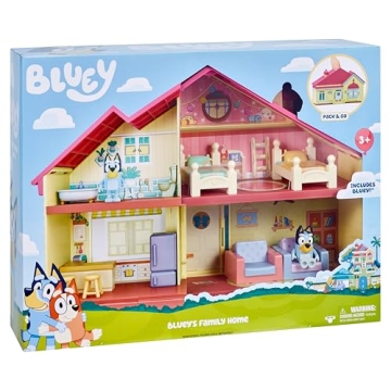 Bluey Family Home Playset with 2.5" Poseable Figure, Multicolor - Perfect for Imaginative Play!