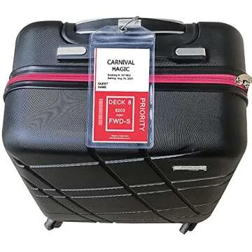 Cruise Luggage Tag Holders for Carnival, Princess & NCL Cruises 4 Packs, Fits All Carnival, Princess & NCL Cruises Line Ships & Tags for Cruises in 2024-2025