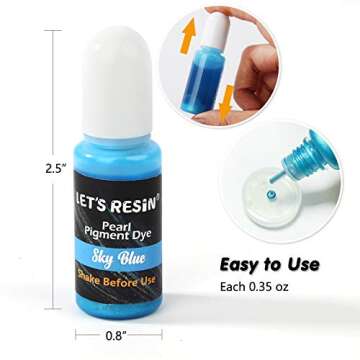 LET’S RESIN 15 Colors Epoxy Pigment, Pearl Liquid Resin Colorant Each 0.35oz, Non-Toxic Epoxy Resin Dye Pearl Color Liquid Dye for Resin Jewelry DIY Crafts Art Making