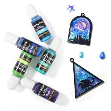 LET’S RESIN 15 Colors Epoxy Pigment, Pearl Liquid Resin Colorant Each 0.35oz, Non-Toxic Epoxy Resin Dye Pearl Color Liquid Dye for Resin Jewelry DIY Crafts Art Making