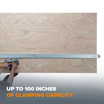 BORA 5-Piece NGX Clamp Edge System Set for Making Precision Cuts, Includes 50-inch Clamp Edge, 50-inch Extension, Pro Saw Plate, Track Clamps, Non-Chip Strip, 544500