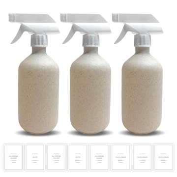 Quintessential Home Spray Bottle Set of 3 - Eco-Friendly 500ml Leak-proof Spray Bottles with Labels