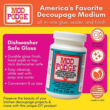 Versatile Mod Podge Dishwasher Safe Sealer, Glue, and Finish