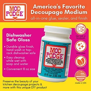 Versatile Mod Podge Dishwasher Safe Sealer, Glue, and Finish