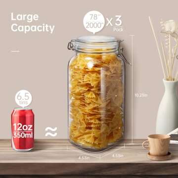 HomArtist Airtight Glass Jars Set for Flour Sugar Storage