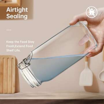 HomArtist Airtight Glass Jars Set for Flour Sugar Storage