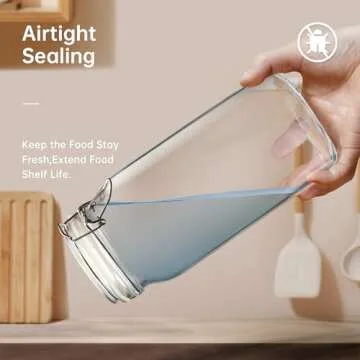 HomArtist Airtight Glass Jars Set for Flour Sugar Storage