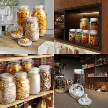 HomArtist Airtight Glass Jars Set for Flour Sugar Storage