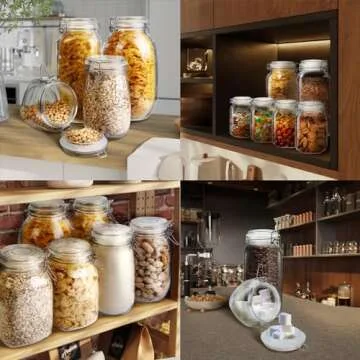 HomArtist Airtight Glass Jars Set for Flour Sugar Storage