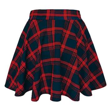 Urban CoCo Women's Basic Versatile Stretchy Flared Casual Mini Skater Skirt (S, 17)