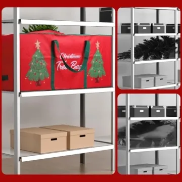 BlessedSeason Christmas Tree Storage Bag, Stores Up to 7.5ft Xmas Holiday Tree - With Wrap-around Carry Handle, Using 600D Oxford Cloth - Extra Large Storage Container for Trees and Decorations