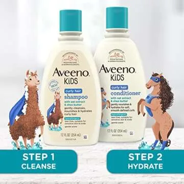 Hydrating Aveeno Kids Curly Hair Conditioner with Oat & Shea