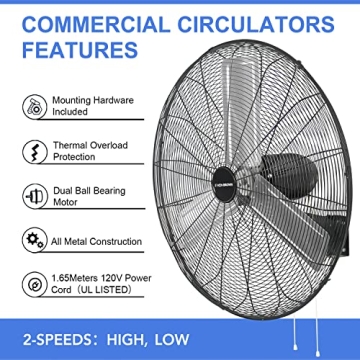 Buy KEN BROWN 30 Inch Industrial Wall Mount Fan Online