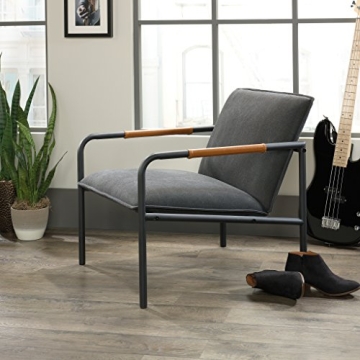 Sauder Boulevard Cafe Metal Lounge Chair in Charcoal Gray