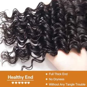 Brazilian Virgin Hair Deep Wave Bundles 100% Human Hair Unprocessed Brazilian Human Hair Deep Curly Bundles Hair Extensions Natural Color (20 22 24)