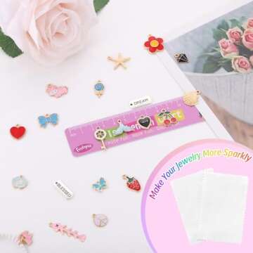 Funtopia Charms for Jewelry Making, 310pcs Gold Enamel Charms for Bracelets Necklace Keychain Earring Making, Assorted Cute Metal Pendants Bulk for DIY Craft Supplies