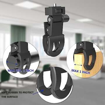 Clifod Clip on Mirror For Monitor Desk Rear View, Office Security Cubicle Mirror to See Behind You f...