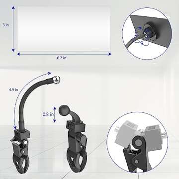 Clifod Clip on Mirror For Monitor Desk Rear View, Office Security Cubicle Mirror to See Behind You for the Safety, Clip Convex Mirror with Flexible Arm for Lash Content Creators