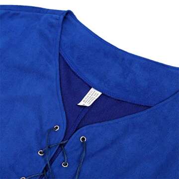 frawirshau Renaissance Costume Men Halloween Pirate Costume Men Viking Medieval Costume Renaissance Outfit Blue S