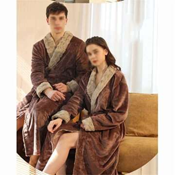 Karfri Winter robe thickened and lengthened bathrobe facecloth warm robe
