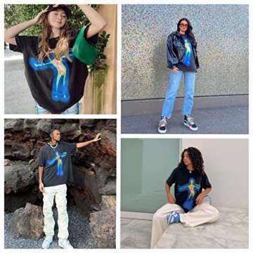 Vamtac Graphic Tees 90s Oversized T Shirts Vintage Hipster Printed Tee Casual Summer Streetwear Top Tshirt Unisex