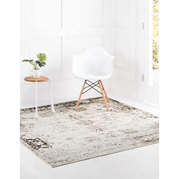Unique Loom Sofia Collection Area Rug Casino Gray Beige 7' 10"