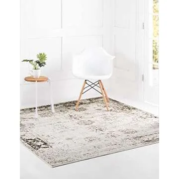 Unique Loom Sofia Collection Area Rug Casino Gray Beige 7' 10"