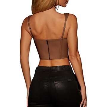 KOSUSANILL Sexy Women's Bustier Corset Top Y2K Push Up Strap Tank Top Vintage Streetwear Crop Tops Party Clubwear Bodice