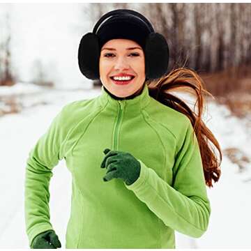 Unisex Simple Black Ear Muffs Women Faux Furry Ear Muffs Winter Women Outdoors Women's Earmuffs for Women Winter Fuzzy Earmuffs, Black