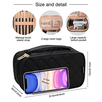 Relavel Makeup Bag - Compact Travel Makeup Organizer