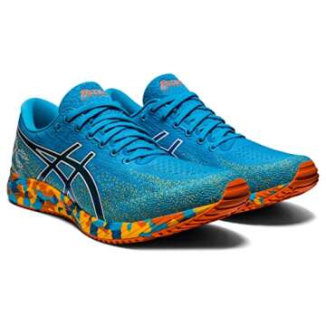 ASICS Men's Gel-DS Trainer 26 Running Shoes, 12, Digital Aqua/Marigold Orange