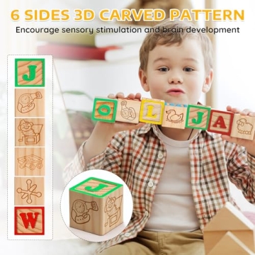 SainSmart Jr. 40PCS Wooden ABC Blocks for Toddlers