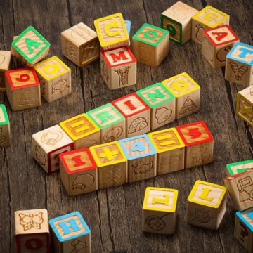 SainSmart Jr. 40PCS Wooden ABC Blocks for Toddlers