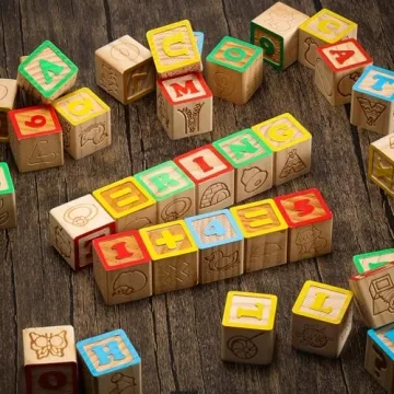 SainSmart Jr. 40PCS Wooden ABC Blocks for Toddlers