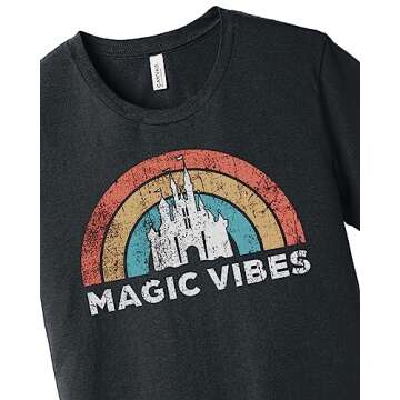 Magic Vibes Shirt | Cute Vacation Shirt for Disney | Unisex Sizing (X-Small, Dark Grey Heather)