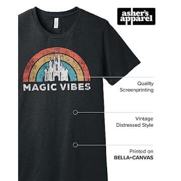 Magic Vibes Shirt | Cute Vacation Shirt for Disney | Unisex Sizing (X-Small, Dark Grey Heather)