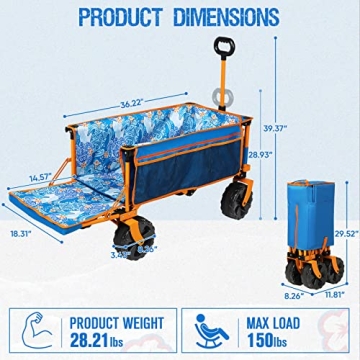 Collapsible Heavy Duty Beach Wagon for Outdoor Fun