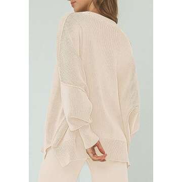 Linsery Women 2 Piece Sweater Sets Long Sleeve Knit Top Matching Wide Leg Pant Knitted Sweatsuit Outfits