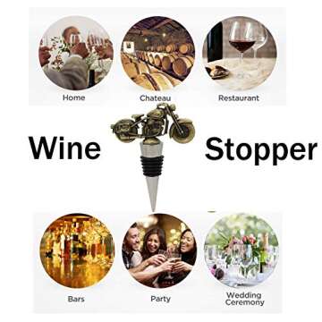 Vintage Motorcycle Wine Stoppers - Unique Gifts for Men
