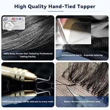 EMMOR Human Hair Topper for Thinning Hair - 100% Remy Hair