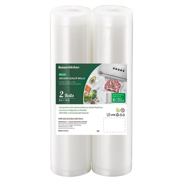 Vacuum Food Sealer Rolls Bags, BPA Free, 2 Pack