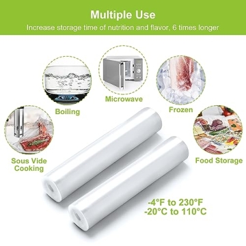 Vacuum Food Sealer Rolls Bags, BPA Free, 2 Pack