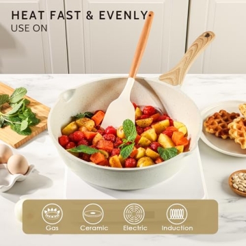 SENSARTE 12-Inch Nonstick Ceramic Saute Pan for Healthy Cooking