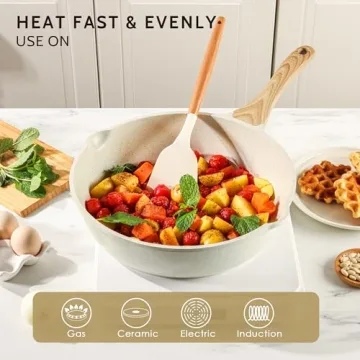 SENSARTE 12-Inch Nonstick Ceramic Saute Pan for Healthy Cooking